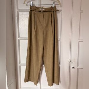 Frankie Shop Green Pleated Trousers with Belt